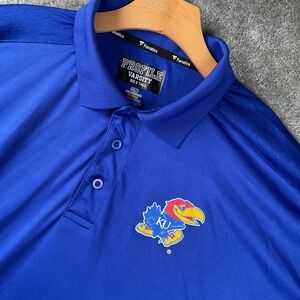 Profile Fanatics Kansas Jayhawks Polo Mens 4XLT Blue Excellent NCAA KU Shirt